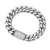 Hip Hop Bling CZ Jewelry A-Z 26 Alphabets Initial Letters Cuban Link Chain Stainless Steel Bracelet With Iced Buckle