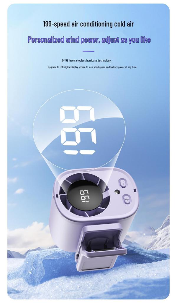 High-Power Multifunctional Portable Fan: Desktop, Clip-On, Long Battery Life, Waist Hanging