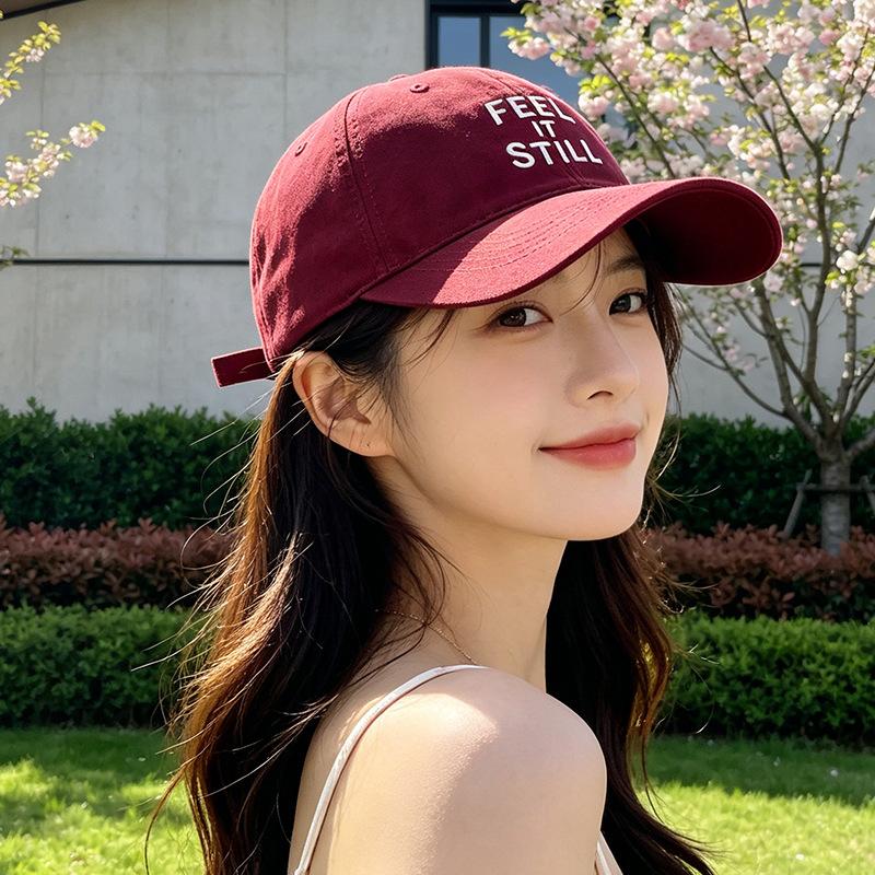 Fashion Hat New Korean ins Letter Embroidery Baseball Cap Wide Brim Big Face Small Peaked Cap Hipster Spring Summer