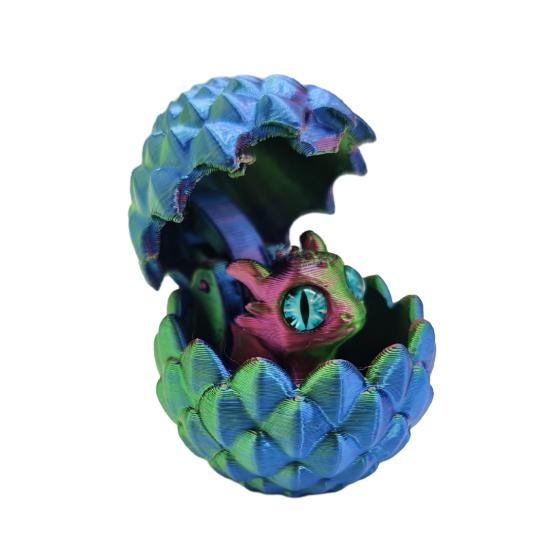 

3D-печатное украшение в виде яйца дракона, яркий цвет, маленький размер, игрушка для снятия стресса, очаровательная мультяшная статуэтка дракона