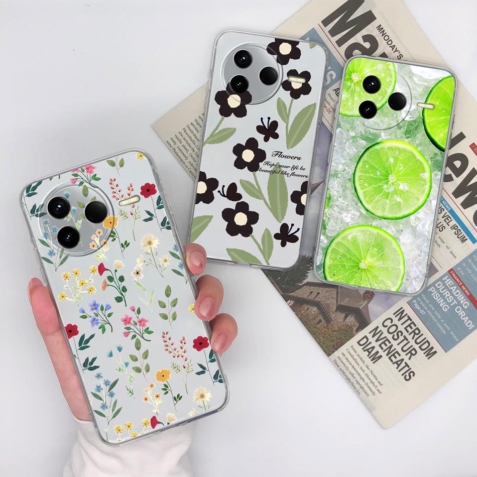 Case For POCO F7 Pro / F7 Ultra Summer Flower Transparent Funda For POCO F 7 Soft Untra Thin Phone Back Cover Shockproof Housing