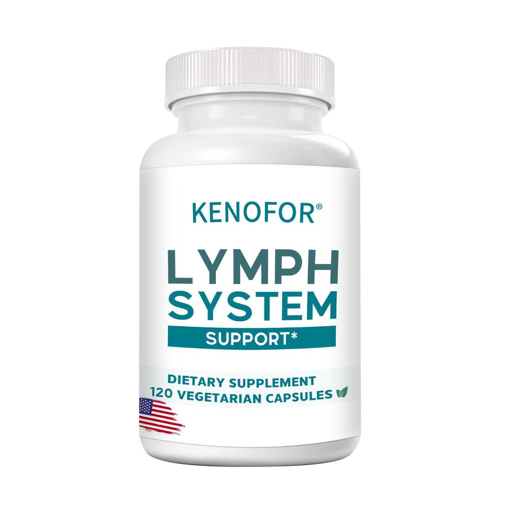 Kenofor Lymfesysteem Ondersteuning Supplement, Echinacea, Paardenbloem, Kliswortel, Kleefkruid, 120 Capsules
