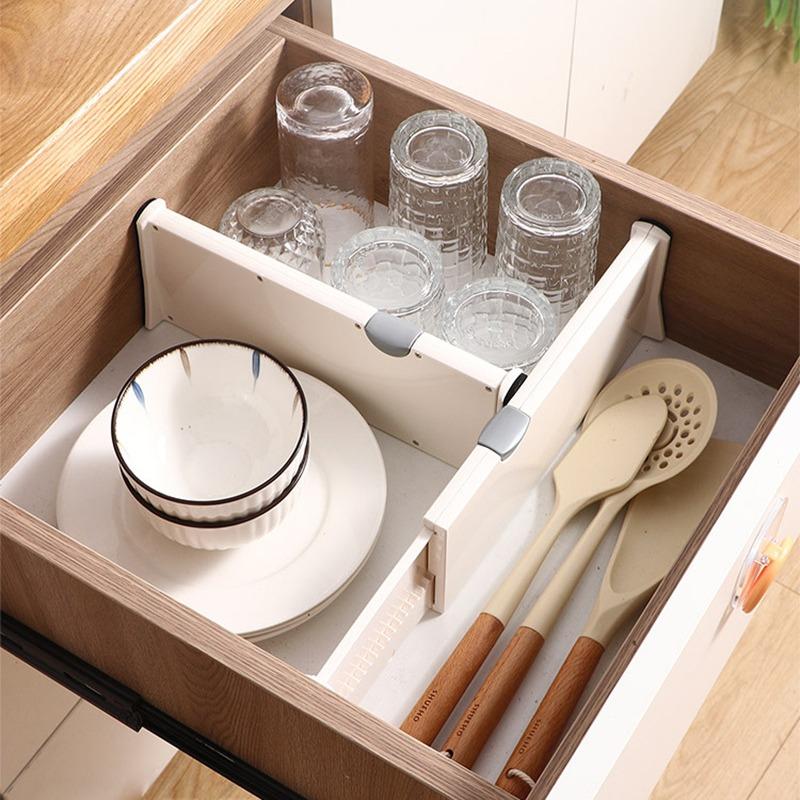 Retractable Drawer Divider Plastic Adjustable Thickened Punch-free Home Underwear Socks Storage Grid Clapboard Portable Simple