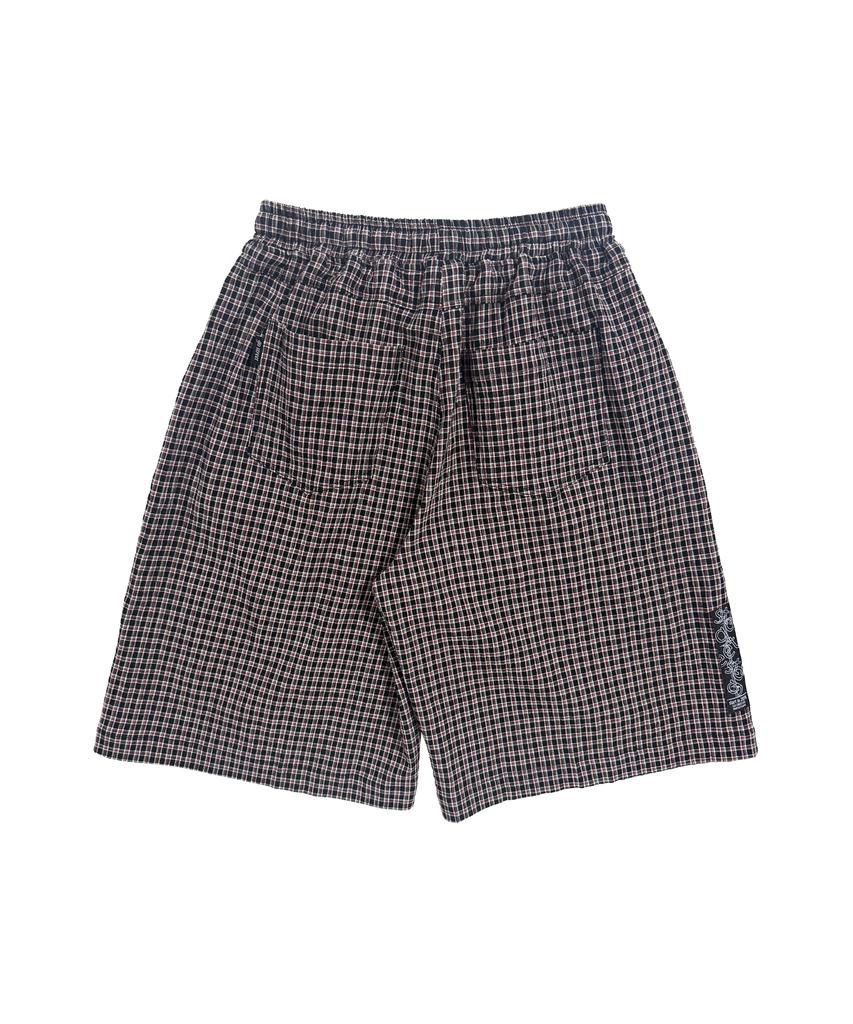 GOSTREET Bermuda Check Banding Pants Red