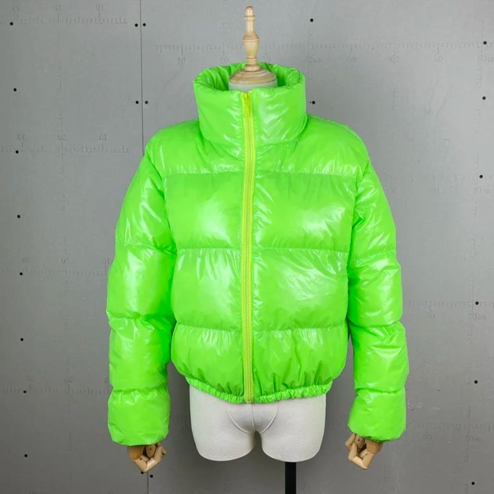 Parka Invernali da Donna con Zip, Giubbotti Streetwear a Manica Lunga con Zip, Giubbotti Casual in Piuma e Lana Slim