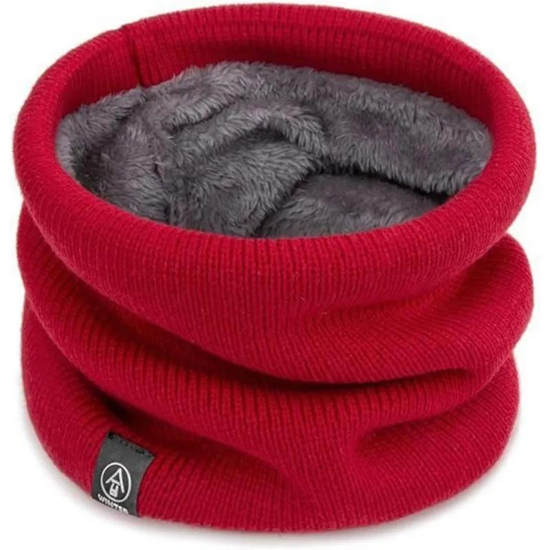 Full Face Mask Snood Warm Winter Ring Scarf Women Men Unisex Solid Plus Velvet Knitted Neck Scarves Bufanda Muffler