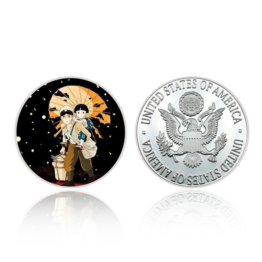 Japanese anime commemorative coin gift box set, cat gold and silver coins, fan collection