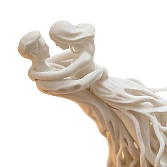 3D-gedruckte Statue eines Paares, Romantische Skulptur einer Paarumarmung mit hohlem Design, Nordische Dekoration für Hochzeitsjubiläum, Schwarz