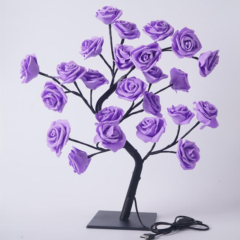 Lighting Rose Flower Table Tree Light Desk Top Bonsai Lighted Tree