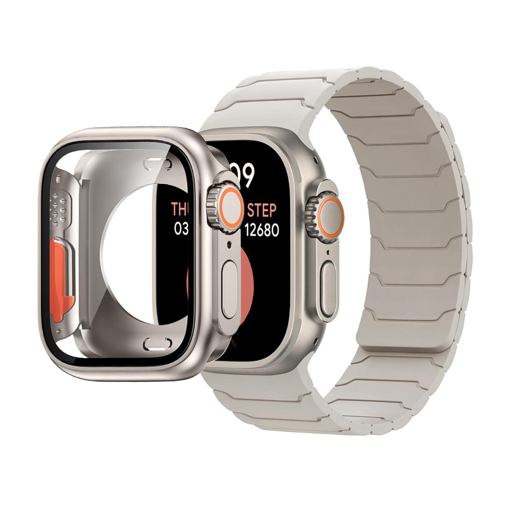 Fodral+Armband För Apple Watch Band 45mm 44 41 42 40mm Silikonarmband för Iwatch Serie 3 4 5 6 Se 7 8 9 10 Byt till Ultra Case
