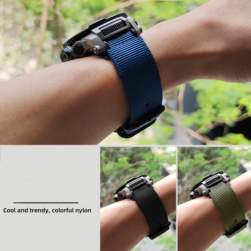 Modified Nylon Watch Band for Casio AE1200WH/1300/1000/1500 AE-1200 A158W A159 Waterproof Outdoor Sports Wrist Strap 24*18mm
