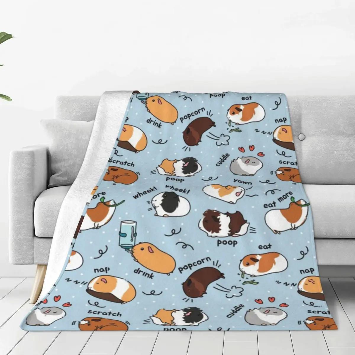 

Warm Soft Blanket Picnic Guinea Pig Bedding Throws Funny Animal Flannel Bedspread Living Room Novelty Sofa Bed Cover 100x120cm