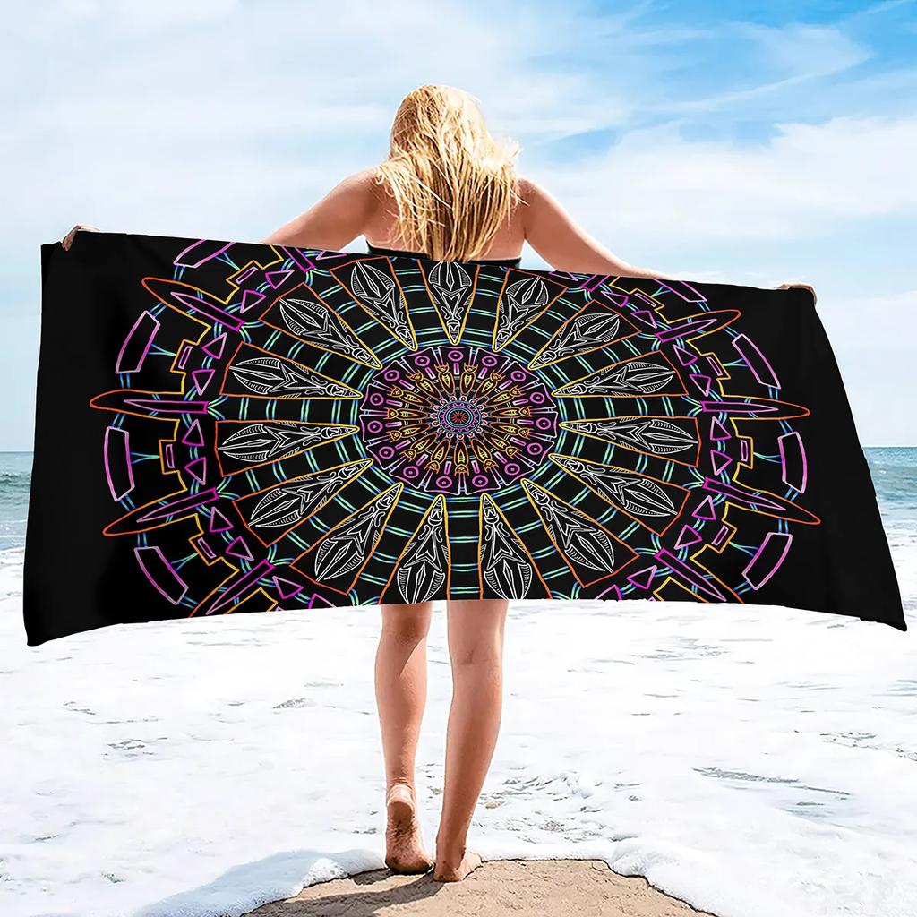 Boho Mandala Microfiber Beach Towel Oversize Extra Large Quick Drying Quick Fast Dry Sand Free Proof Pool Towel Lounge Cover