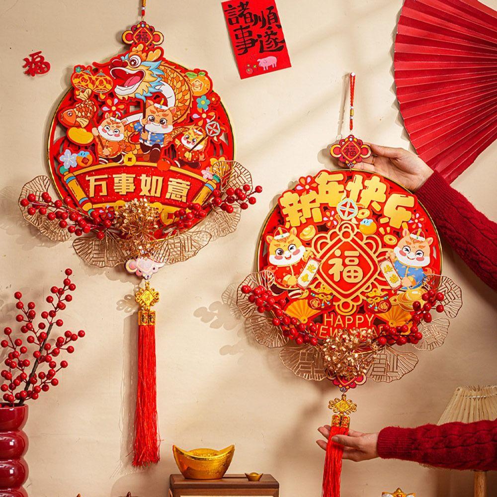 Red Fu Character Hanging Luck Spring Festival Decorations Props Entrance Door Ornament Large