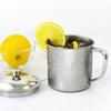 Stainless Steel Water Cup with Lid Handle Hot Cold Beverage Mug for Camping Picnic BBQ Corrosion Resistant Easy Clean Single Wall Air Beer Cup