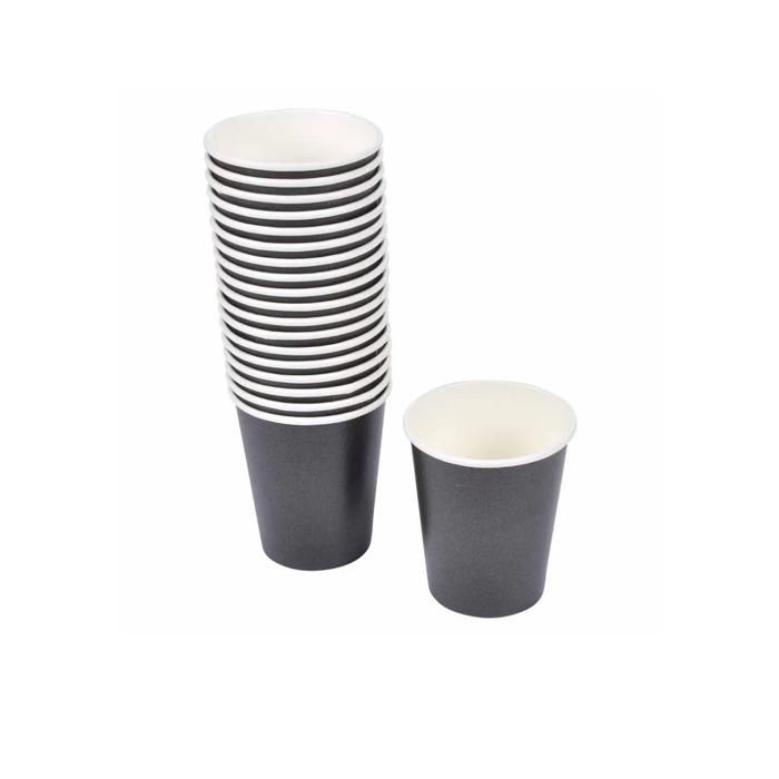 Gobelets en carton - Noir - 20 pièces - 23 cl - Jetables et résistants