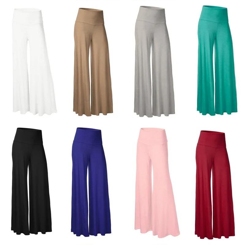 Women's Soft Wide Leg Pants Spring Summer Thin Stretch High Waist Palazzo Korean Casual Pants Loose Oversize Floor Pant