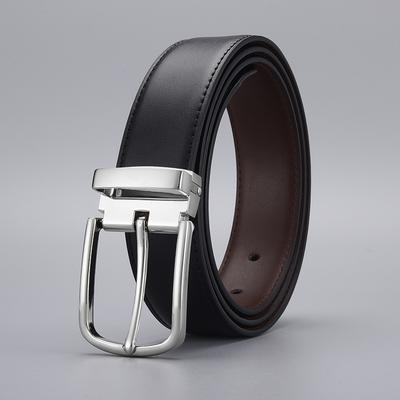 Belt, Business Pin Buckle Men'S Leather Belt, Men'S Belt Buckle Two-Layer Cowhide Belt Men'S Leather