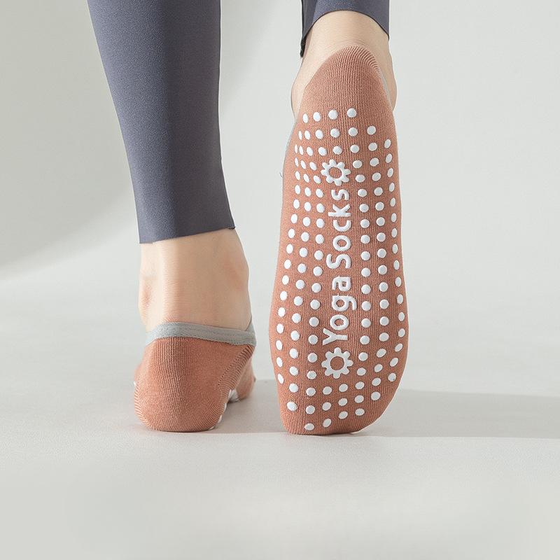 Yoga Socks for Women, Summer Pure Cotton Indoor Fitness Sports Socks, Anti-slip and Shock-absorbing Professional Pilates Boat Socks, No Heel Drop