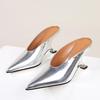 Pesstwei Mode Puntige Toe Wedge Slippers Pumps Lage Hoge Hakken Mules Schoenen Maat:35 42