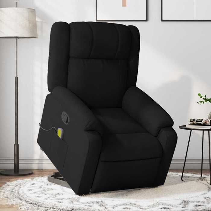 VidaXL Fauteuil de massage inclinable Noir Tissu 3205216