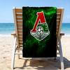 Green And Red Soccer Emblem Printed Beach Towel, Super Soft Microfiber, Perfect Gift Birthday, for Pool, Beach, Travel, for Family and Friends