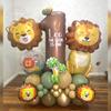 45pcs Jungle Animal Theme Balloon Chocolate Number Balloon Set Cartoon Animal Festival Supplies Childrens Birthday Party Decorat