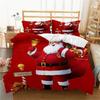 3-Piece Merry Christmas Microfiber Duvet Cover Set - Santa Claus Pattern Bedding for Bedroom Guest Room - Soft, Hypoallergenic