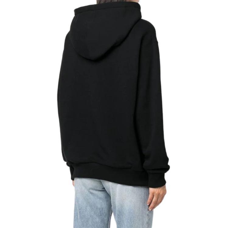 (WMNS) Gucci Logo Print Cotton Hoodie 'Black' Women's 717427-XJEV6-1082