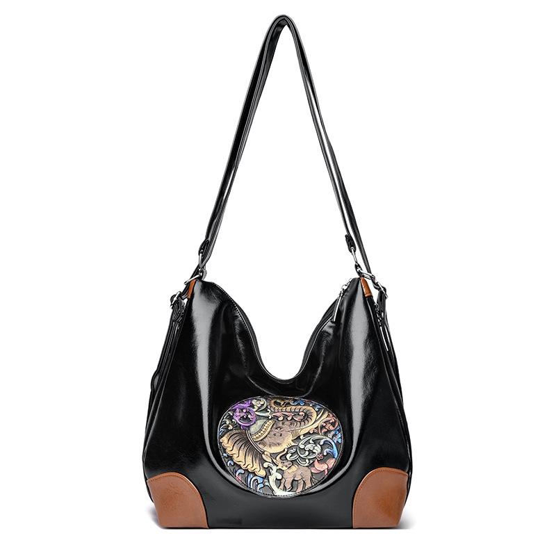 

Women s Large Capacity Shoulder Bag Printed Multi-function Backpack Soft Leather Mother Crossbody Bag жовтий