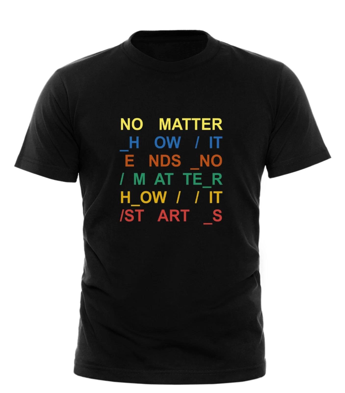 

Radiohead Separator Lyrics T-Shirt No Matter How It Ends Indie Rock Fan Art Tee S