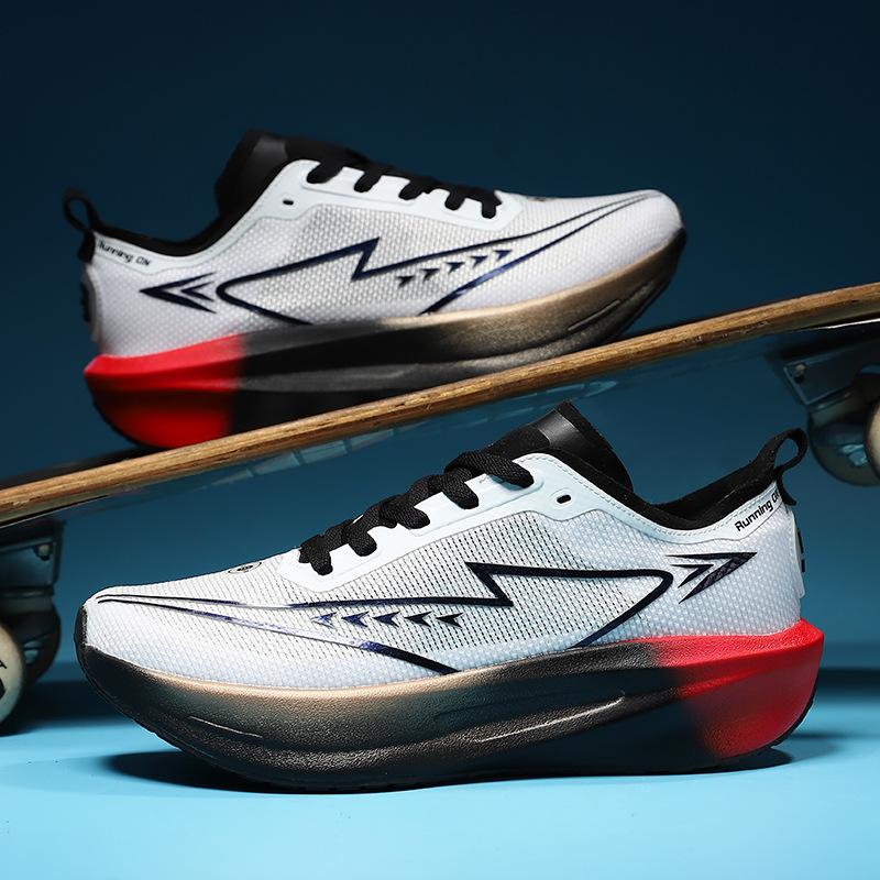 

2025 summer ultralight mesh breathable racing running shoes men and women versatile cushioning non-slip couple mandarin duck sports shoes 34