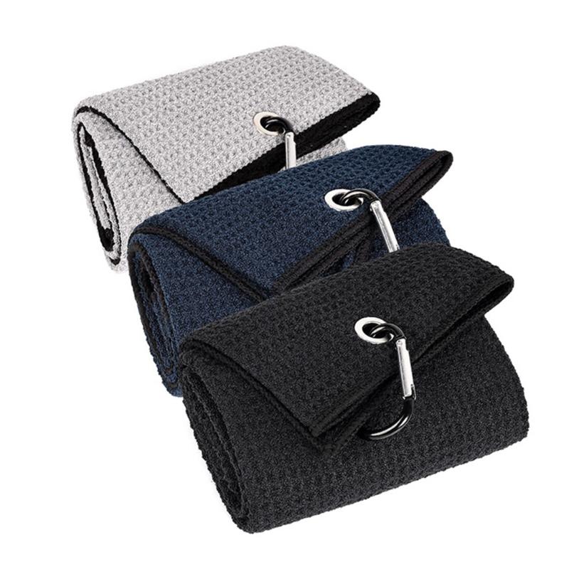 Golfs Club Wiping Cloth Golfs Towel with Buckle Hook Resistance Clip Golfs Head Cleanings Cloth Microfibers Wipe Cleaner