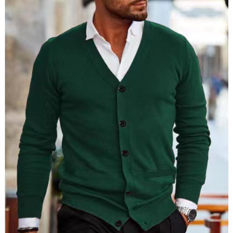 Herren Pulloverjacke Herbstpullover Herren V-Ausschnitt Langarm Slim Cardigan Pullover