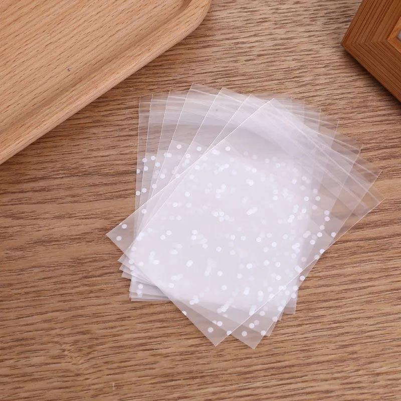 100Pcs Frosted Polka Dot Biscuit Snack Self-adhesive Snowflake Crisp Candy Party Gift Packaging Bags