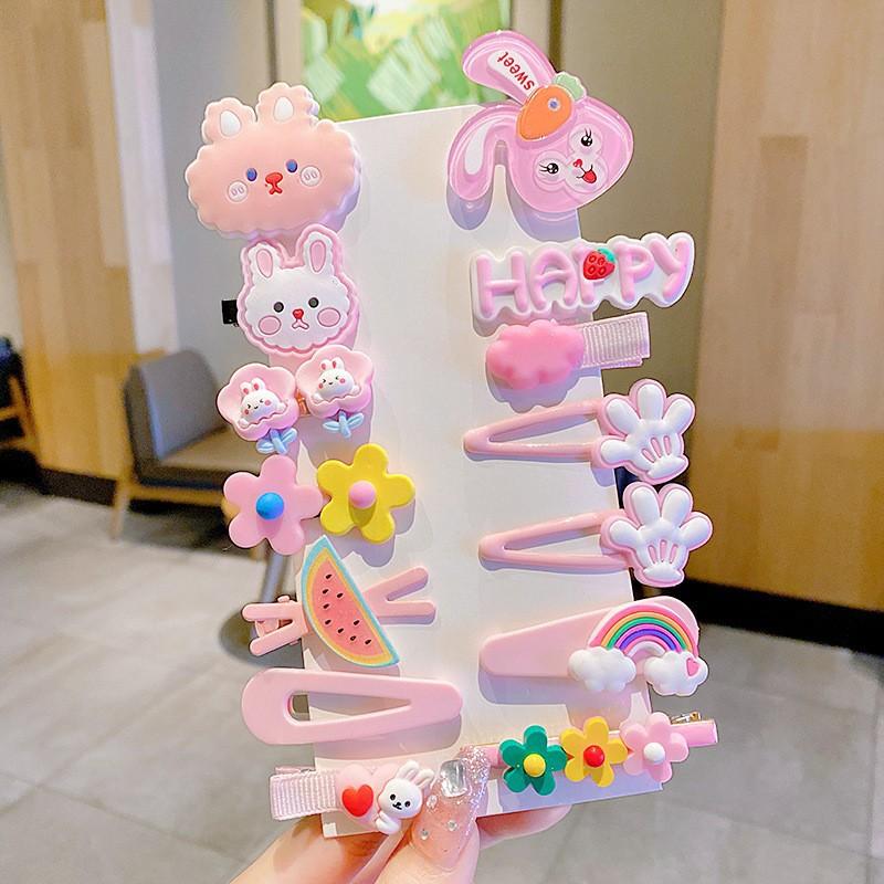 14 Pcs Hairpin Girl Children's Cute Clip Headdress Hairpin New Girl Hair Accessories Bangs Side Clip