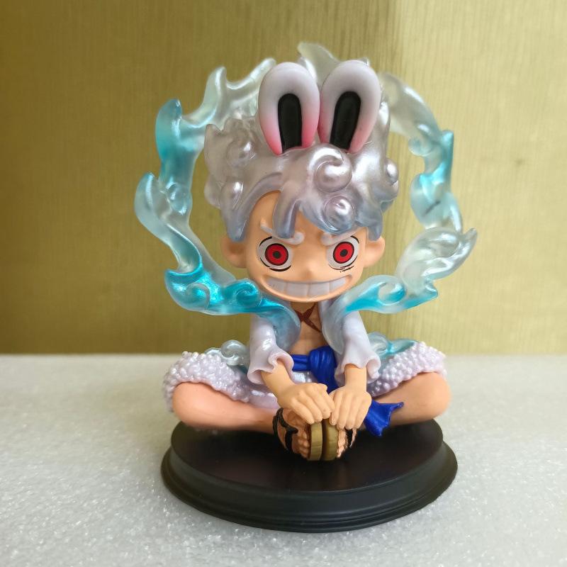 

ONE PIECE Q Version Sitting Rabbit Nika Luffy Figure Anime One Piece Surrounding Statue Model Doll Ornament