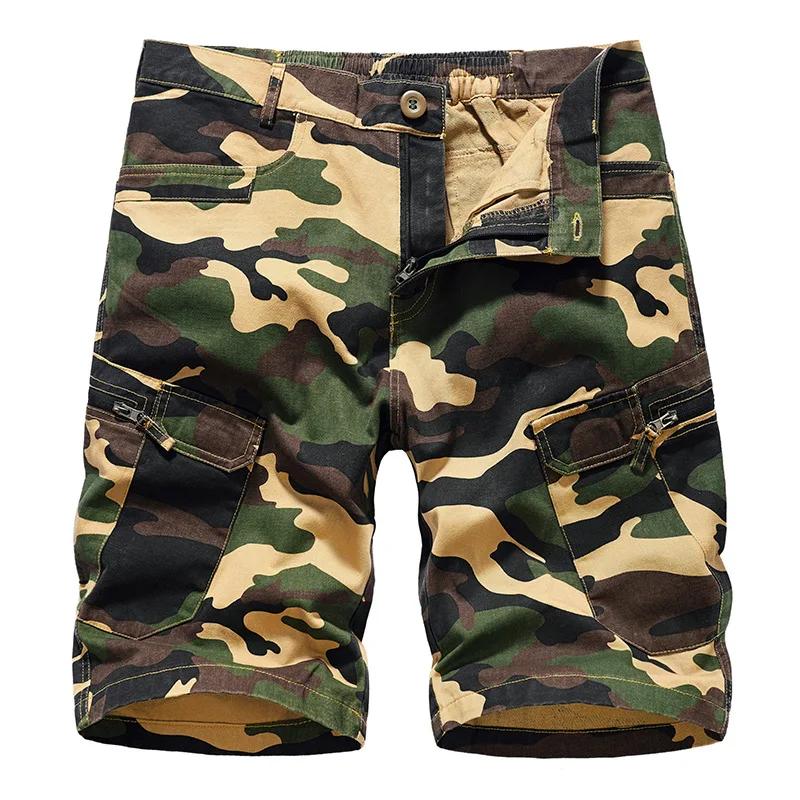 Men Camouflage Cargo Shorts Pockets Summer Camo Men's Short Pants Man Pants Overalls Shorts Male Clothing