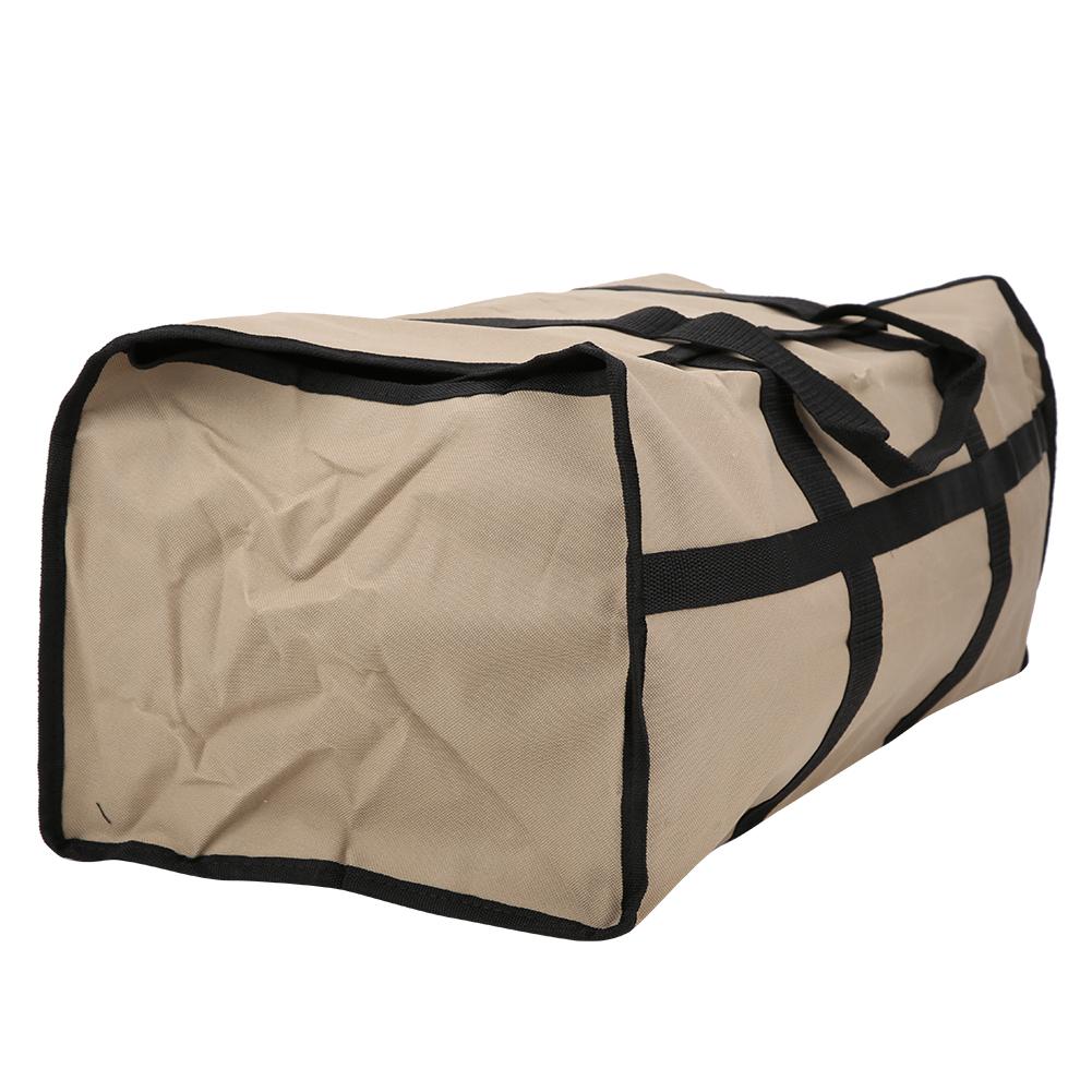 Oxford Fabric Firewood Carrier Bag Large Capacity Wood Charcoal Storage Transport Tote HandbagKhaki