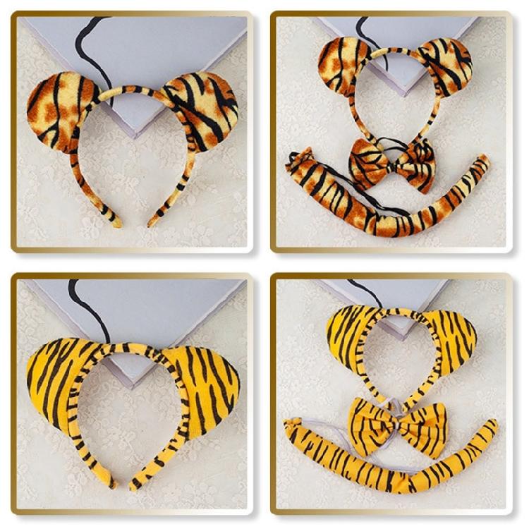Halloween Tygers Costume for Kids Animal Costumes Tygers Ears Tail Bowtie Gloves Nose Skirt for Halloween Cosplay Party