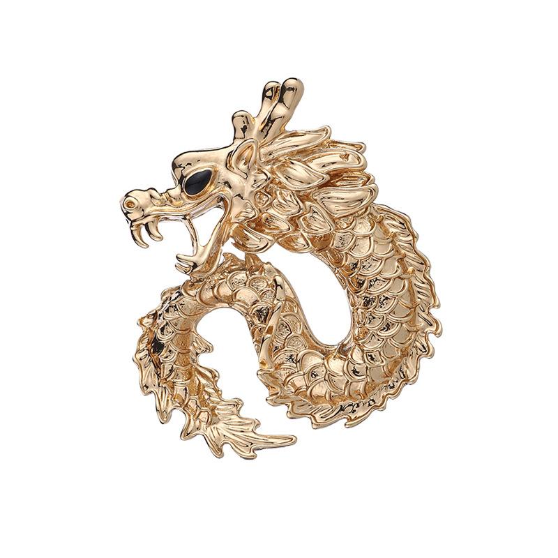 New Fashion Animal Dragon Brooch Metal Lapel Pins Men 'S Suit Shirt Vintage Badge Corsage Brooches Jewelry Accessories