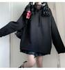 Women's Fleece-Lined Hooded Jacket: Loose Fit, Versatile Long-Sleeve Sweatshirt for 2024 Autumn/Winter, Japanese Student Style, Warm Top