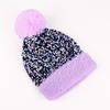 Women Warm Faux Fur Beanie Bobble Pom Pom Hat Sequin Cute Ski Snow Winter Hat