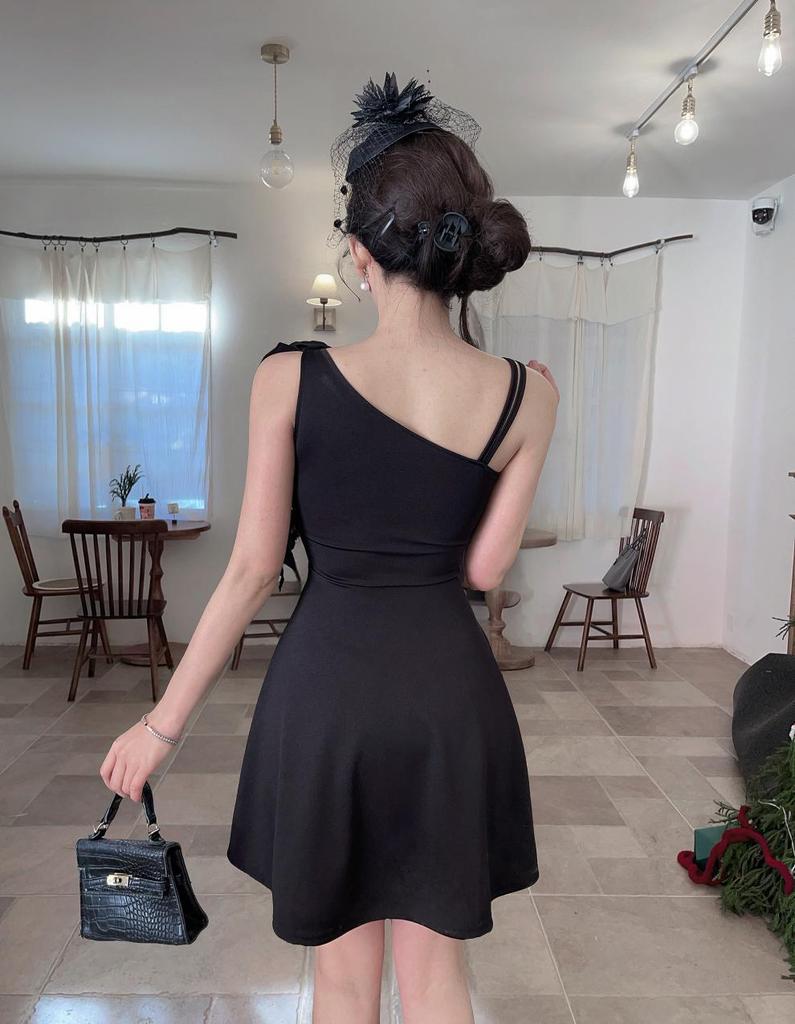 Rüschen 9727 Weiter Saum A-Linie Kurzes Kleid - Schlankmachendes Nachtclub-Outfit für weibliche Technikerinnen