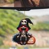 Playful Skeleton Girl Acrylic Pendant For Halloween Themed Car And Home Decor