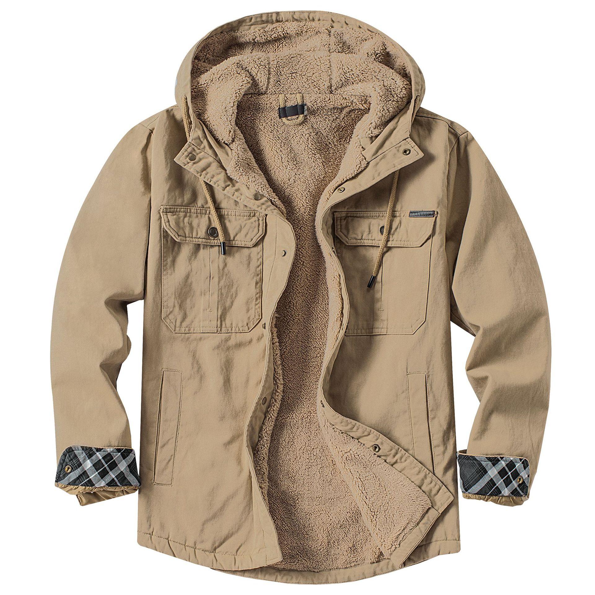 

Зимова куртка Нова ущільнена флісова тепла військова тактична куртка Parker з капюшоном на відкритому повітрі, чоловіча куртка, одяг XXL хакі