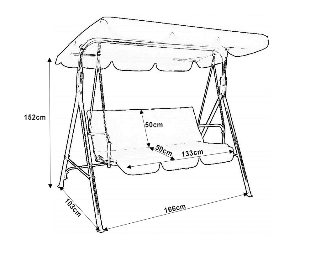 3-sitzige Gartenschaukel, grün