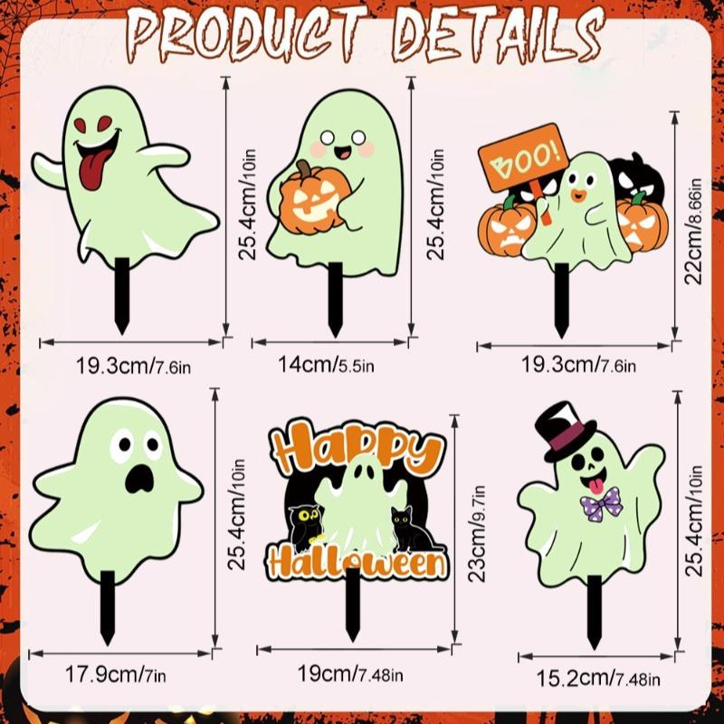 Outdoor Decorations - Glow in The Dark Skeleton Silhouette Lawn Signs for Halloween Lawn Garden Front Yard Decorations Outside