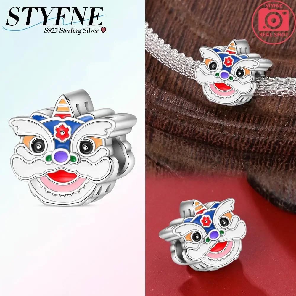 Original Copper Red New Year God Wealth Firecracker Pendant Gold Coin Beads Fit Bracelet Women Diy Gift Accessory