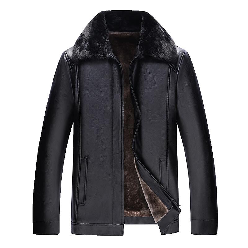 

Осень и зима Новая кожаная куртка мужская утолщенная куртка большого размера мужская кожаная куртка XXXL